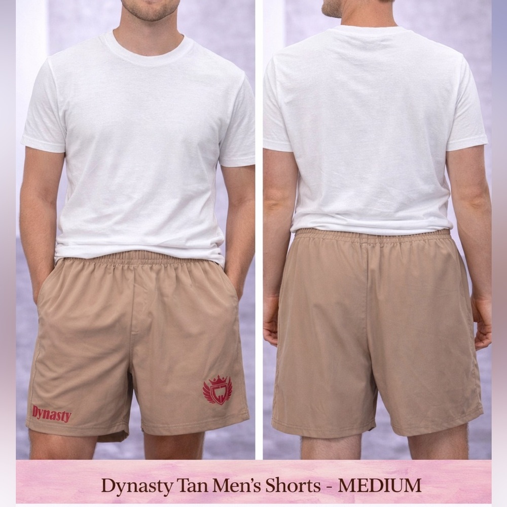Dynasty Tan Men's Shorts MEDIUM Perfect for gym, casual wear, lounging